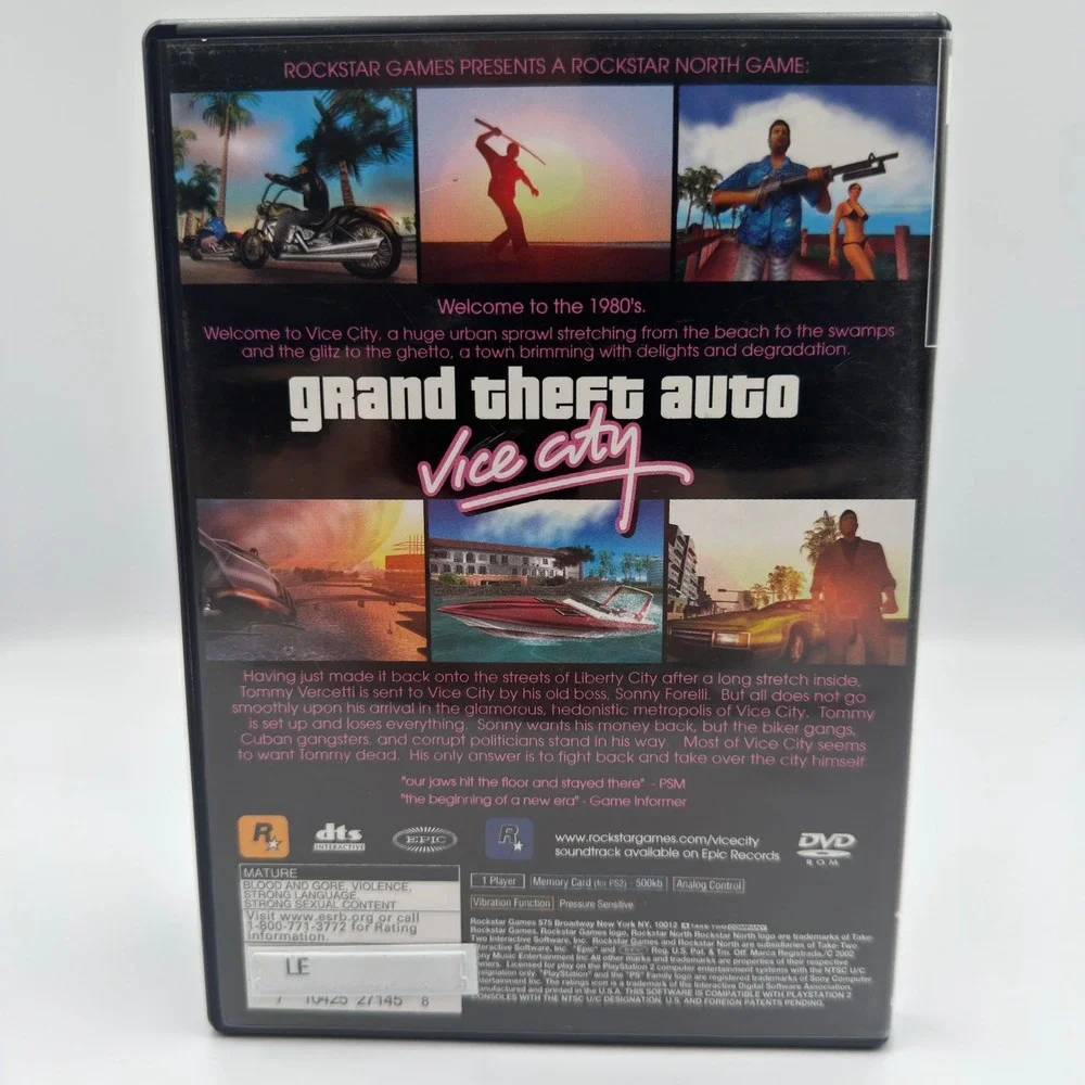Grand Theft Auto Vice City PlayStation 2 PS2 Black Label Complete CIB SLUS-20552